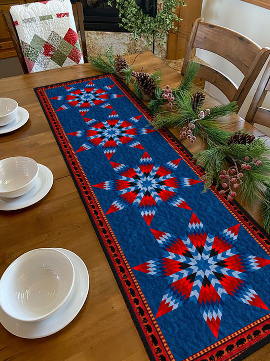 Native American Star HN270502MTR Quilted Table Runner