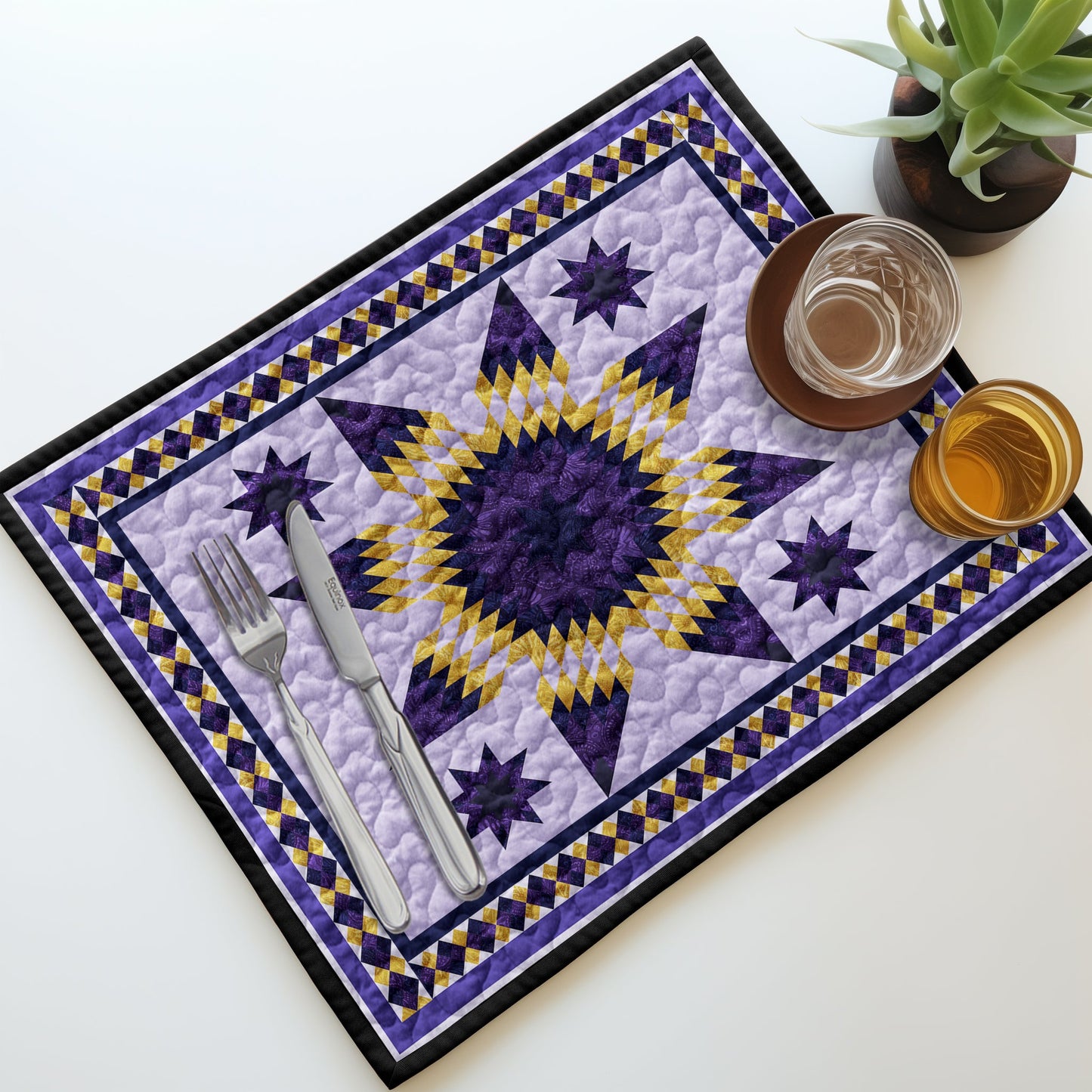 Native American Star TN270504DPM Quilted Placemats