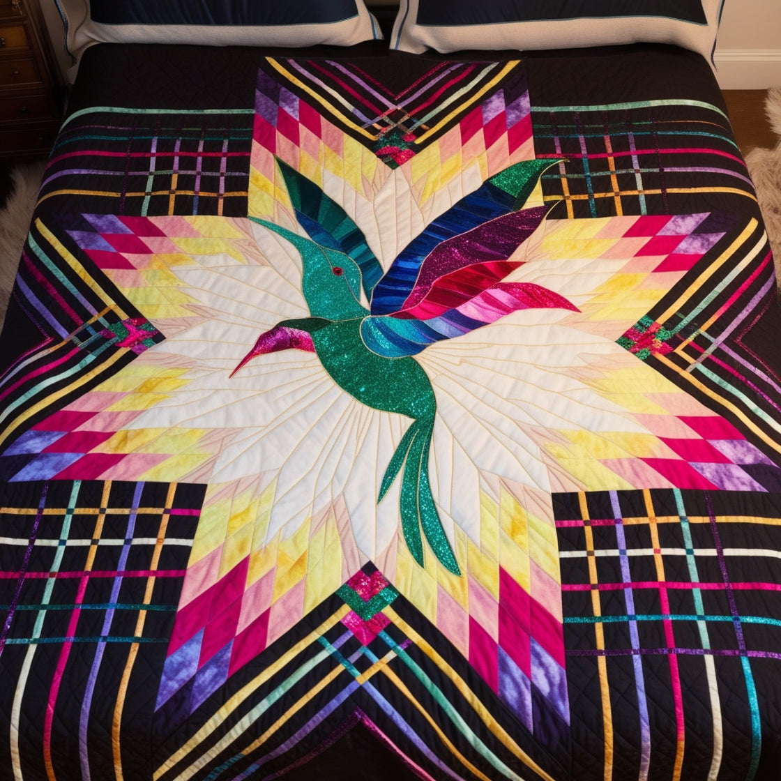 Native Hummingbird TAI121024133 Quilt Blanket