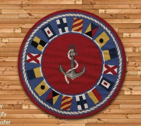 Nautical Signalflag CLM1610202TM Round Area Rug