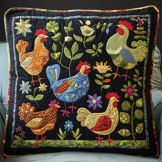 Nestled Hens Quilted Pillow Case NCU0TL560