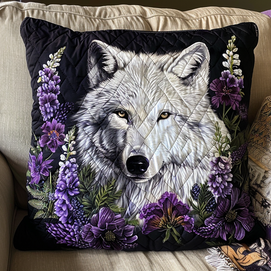 Night Floral Wolf Quilted Pillow Case NCU0TH113