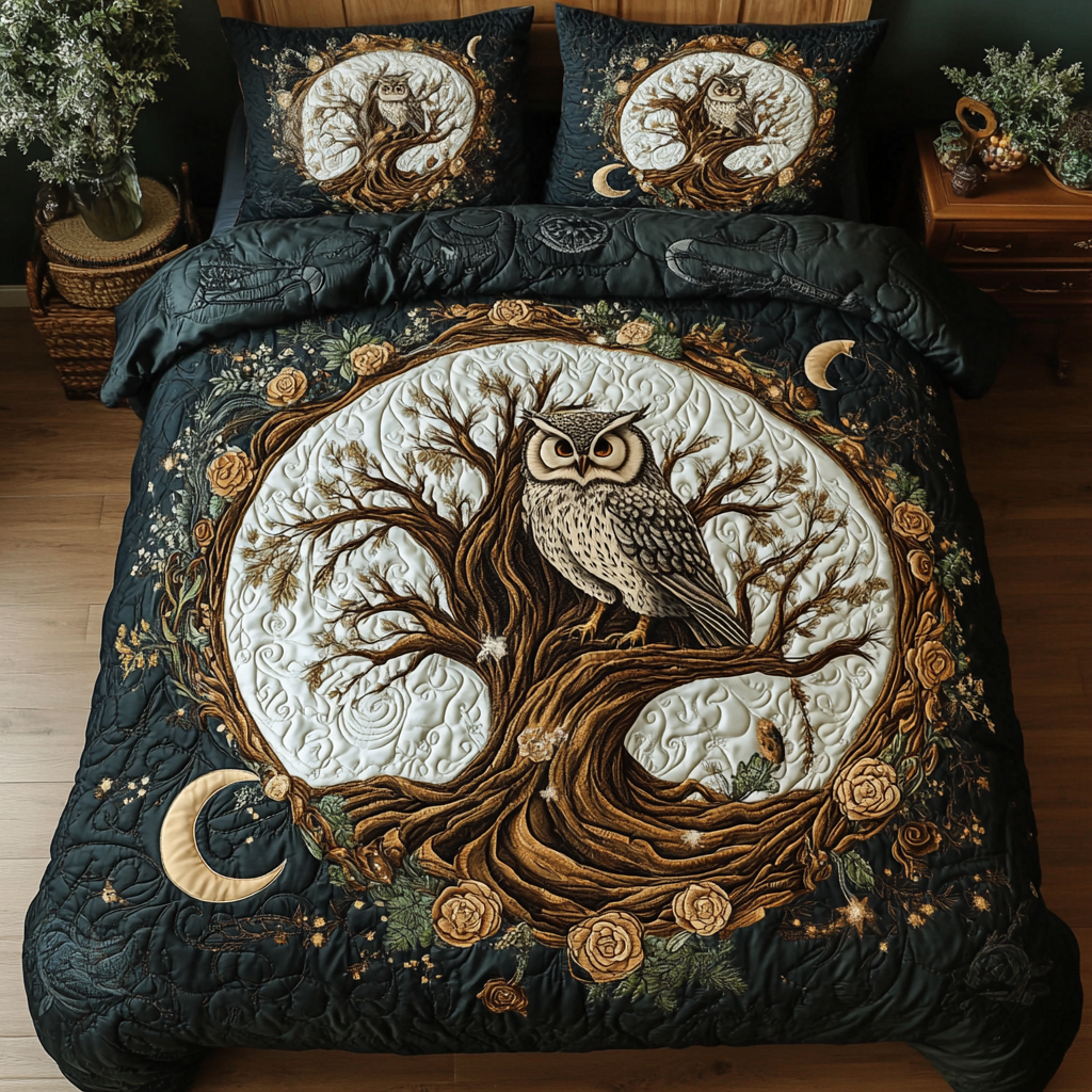 Nocturnal Grace 3-Piece Quilted Bedding Set NCU0DK2835