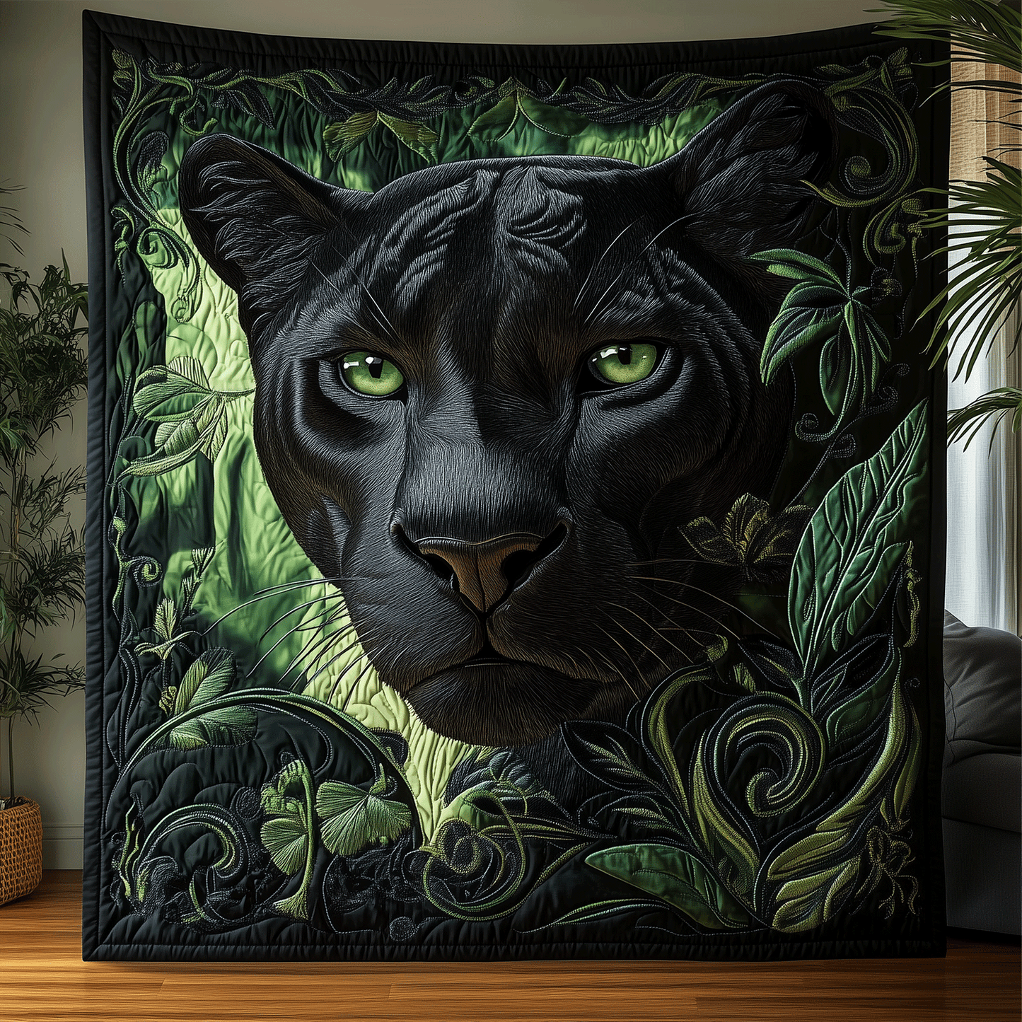 Nocturnal Panther Quilted Blanket NCU0TH2368