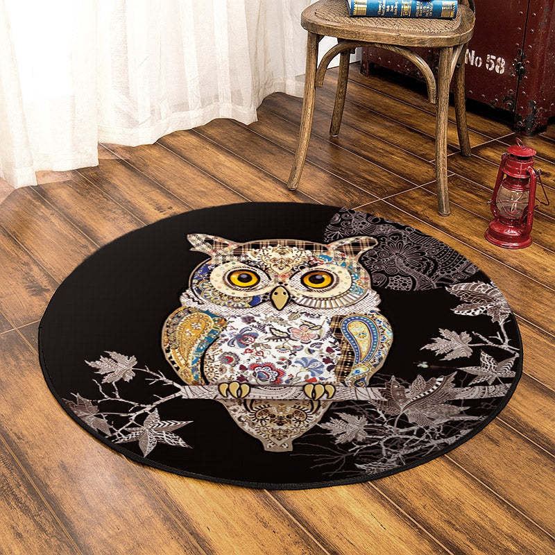 Owl HT310730A Round Area Rug