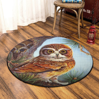 Owl TT060814 Round Area Rug