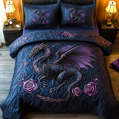 Obsidian Wyrm Quilted Bedding Set NCU0DV2505