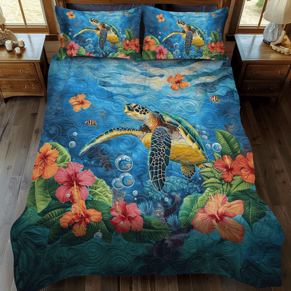 Ocean Turtle 3-Piece Quilted Bedding Set NCU0TL600