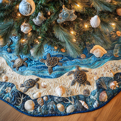 Turtle Christmas Quilted Tree Skirt NCU0VT72