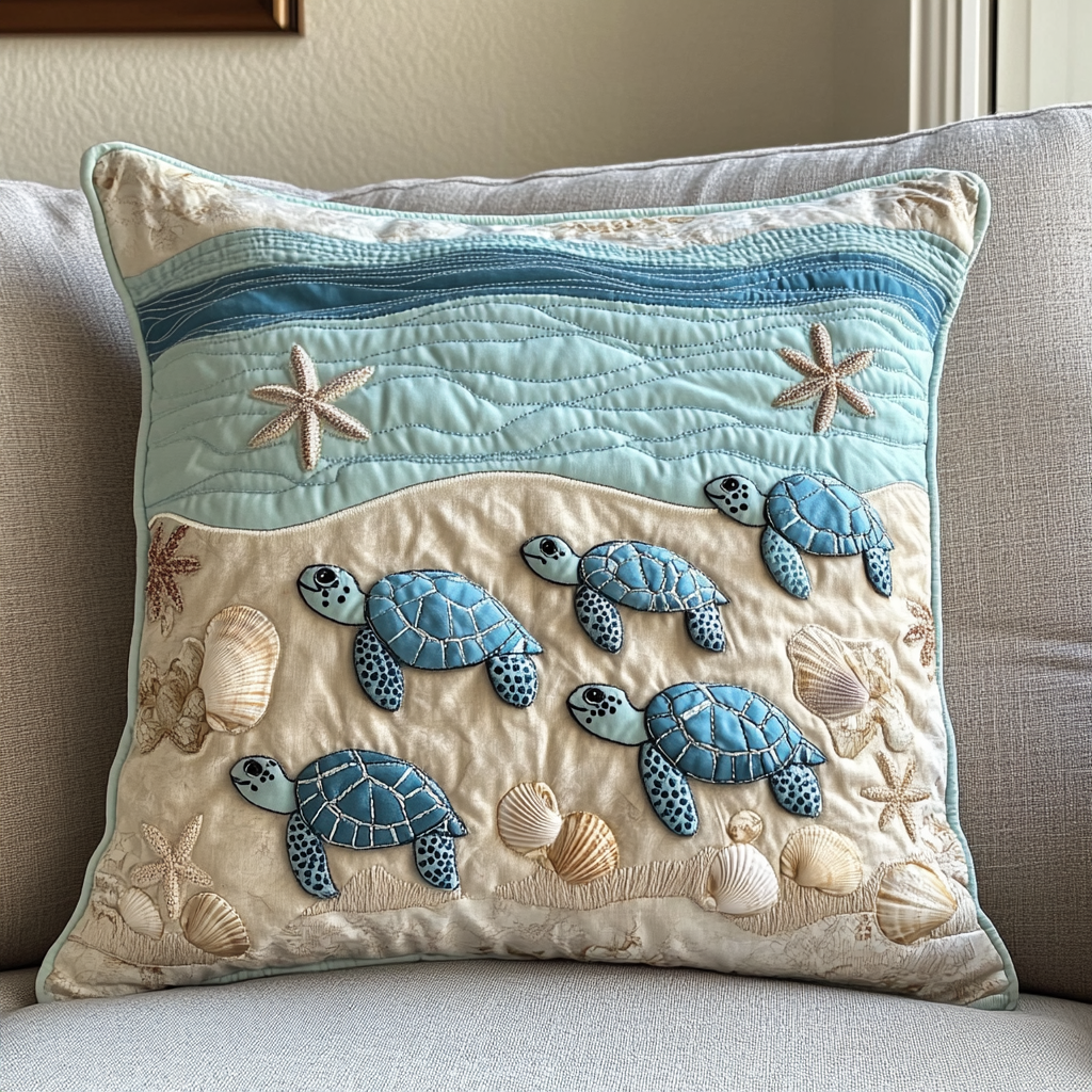 Ocean Waves Quilted Pillow Case NCU0NT2208