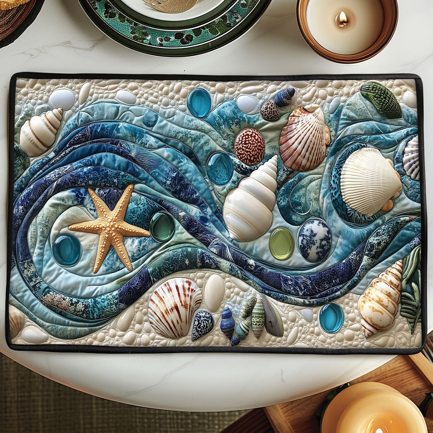 Ocean Waves Quilted Placemat NCU0PT3051