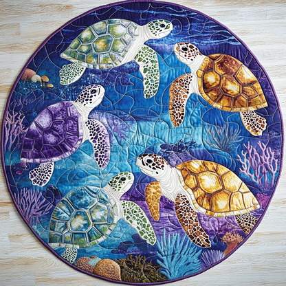 Ocean Tranquil Quilted Round Mat NCU0TL1465