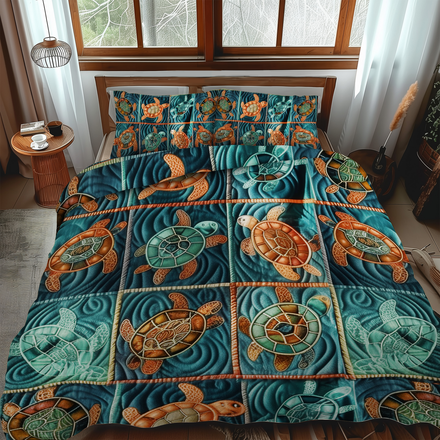 Oceanic Odyssey 3-Piece Quilted Bedding Set NCU0DV032