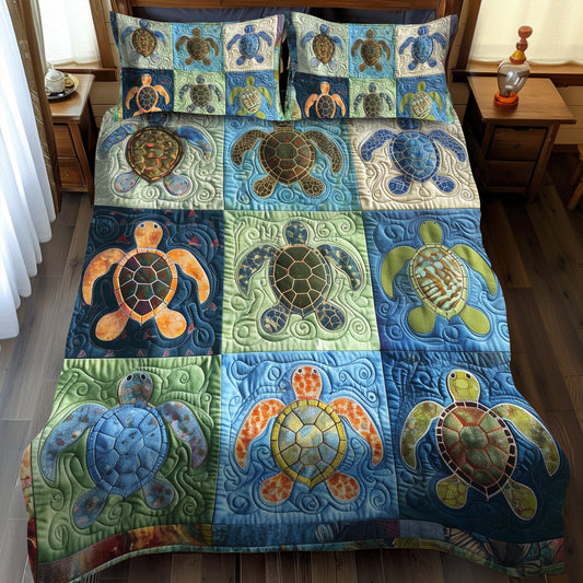 Juego de cama acolchado de 3 piezas Oceanic Turtle Dream NCU0TL482