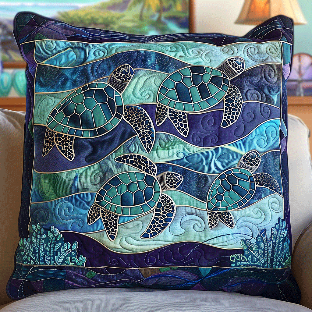 Oceanic Peace Quilted Pillow Case NCU0TL656