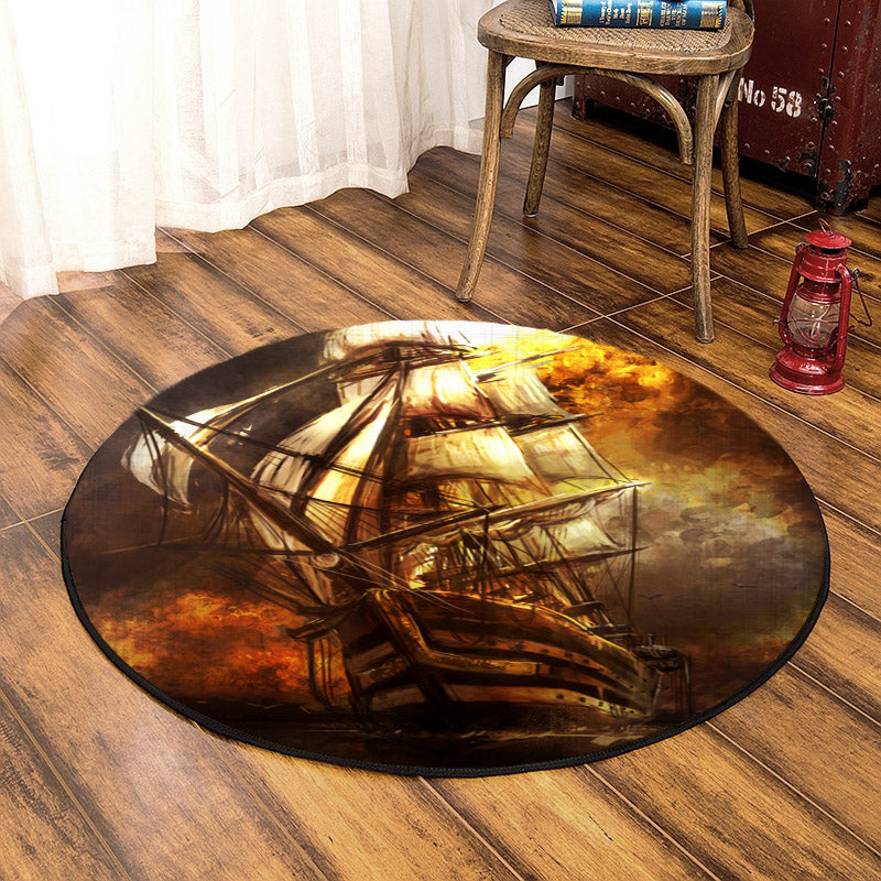 Old Sailboat QN090866 Round Area Rug