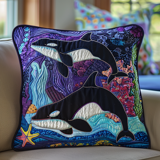 Orca Journey Quilted Pillow Case NCU0DV263