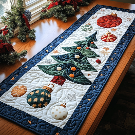 Ornament Tree Quilted Table Runner NCU0DV1188