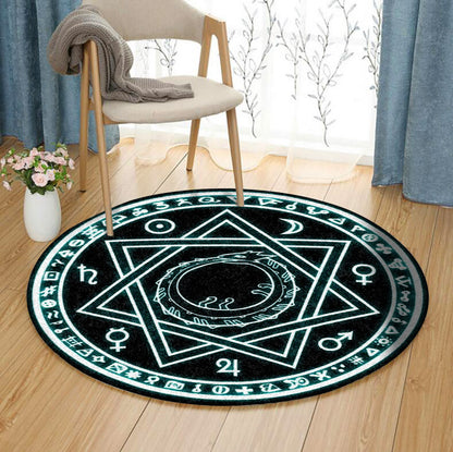 Ouroboros BL160825RR Round Area Rug