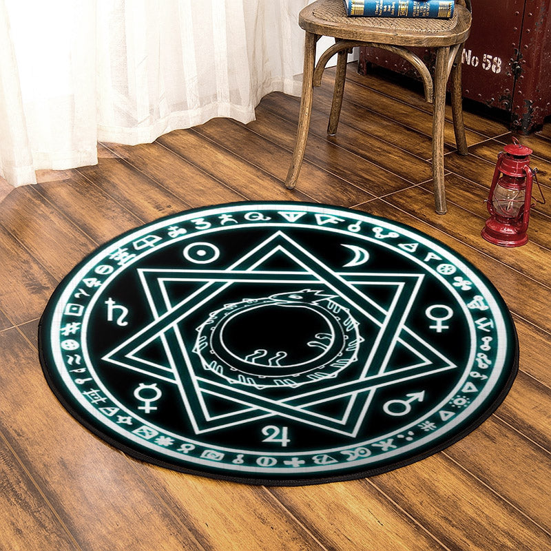 Ouroboros BL160825RR Round Area Rug