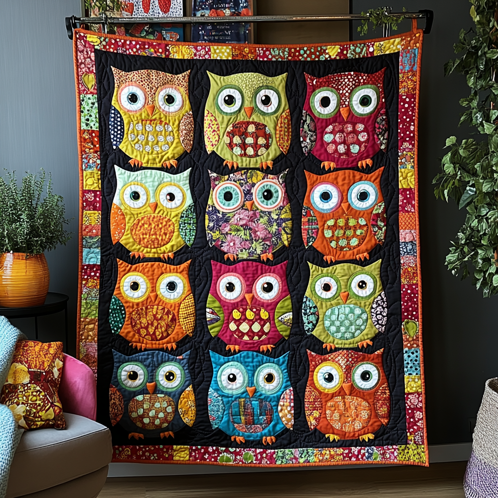 Owl Club Quilted Blanket NCU0DK367