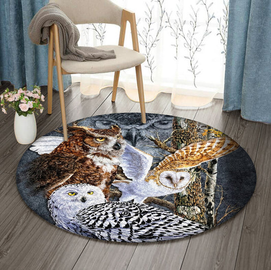 Owl DD0710121RR Round Area Rug