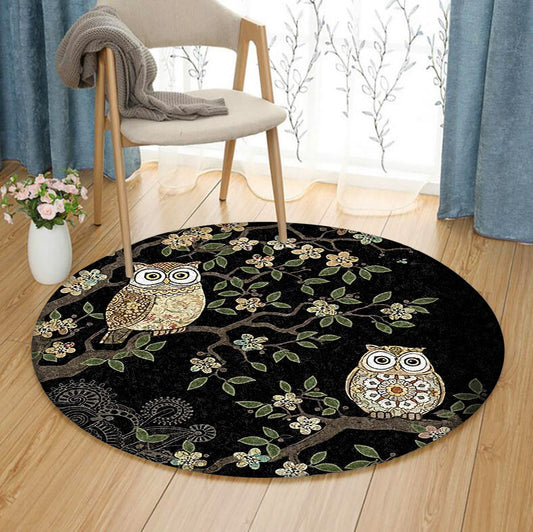 Owl HM170934TM Round Area Rug