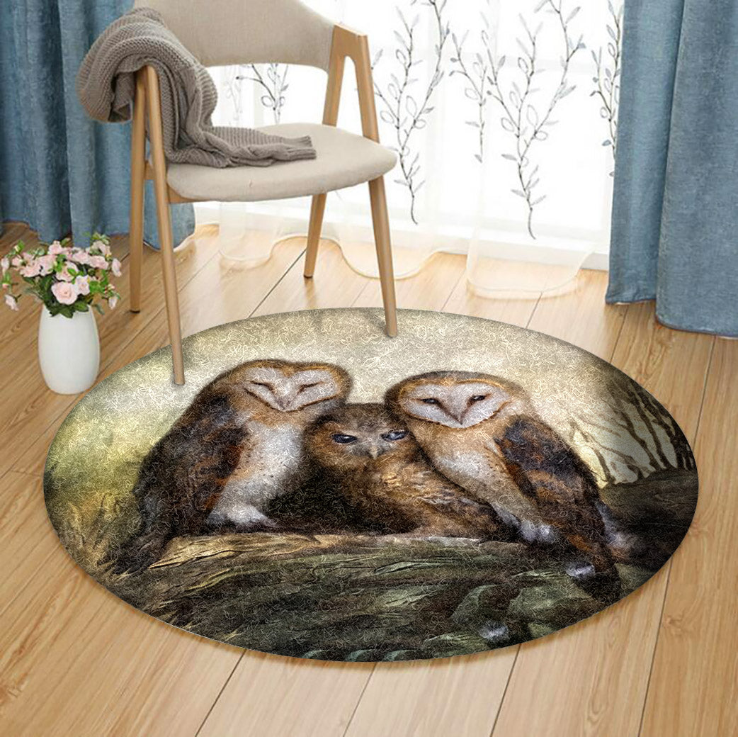 Owl HT051045TM Round Area Rug