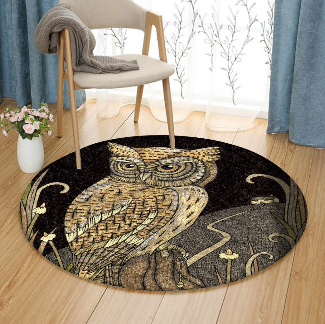 Owl HT310732A Round Area Rug