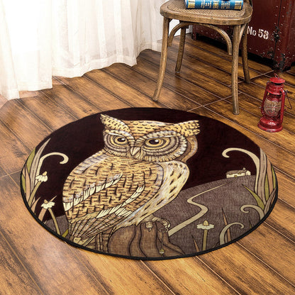 Owl HT310732A Round Area Rug