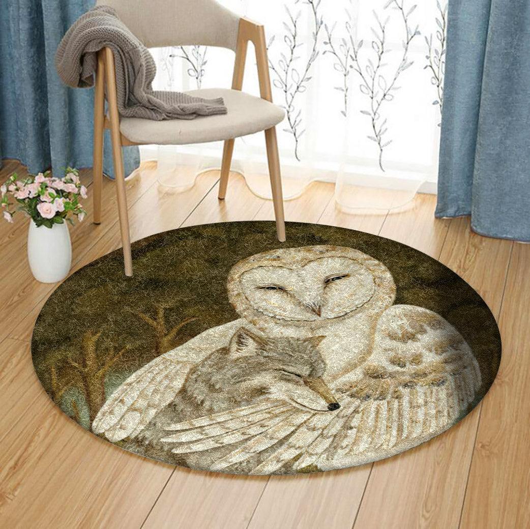 Owl HT310733A Round Area Rug