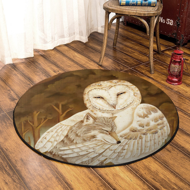 Owl HT310733A Round Area Rug