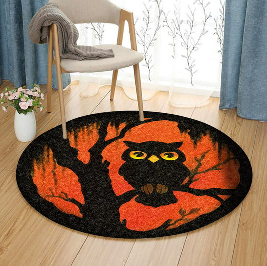 Owl Halloween QN020820A Round Area Rug