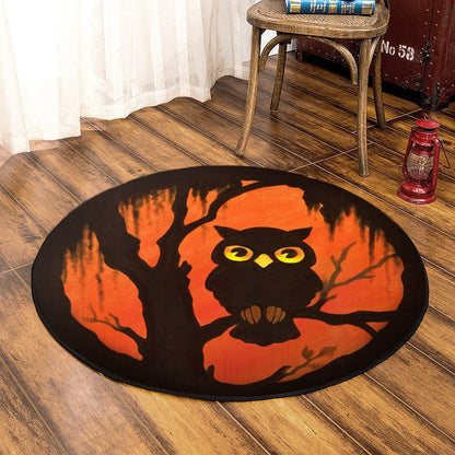 Owl Halloween QN020820A Round Area Rug