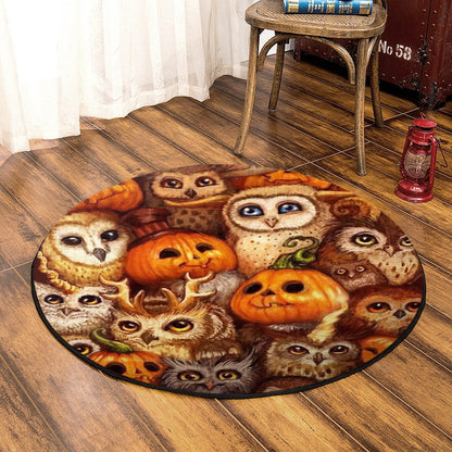 Owl Halloween TT310731A Round Area Rug