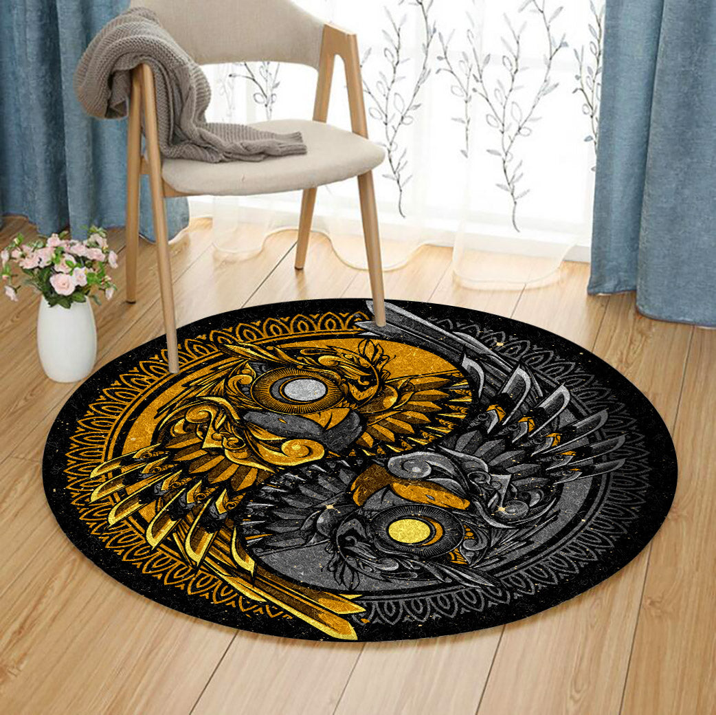 Owl QN020821A Round Area Rug