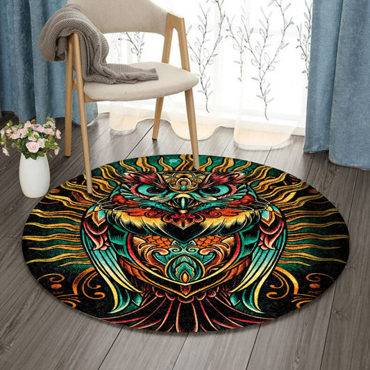 Owl VD270951RR Round Area Rug