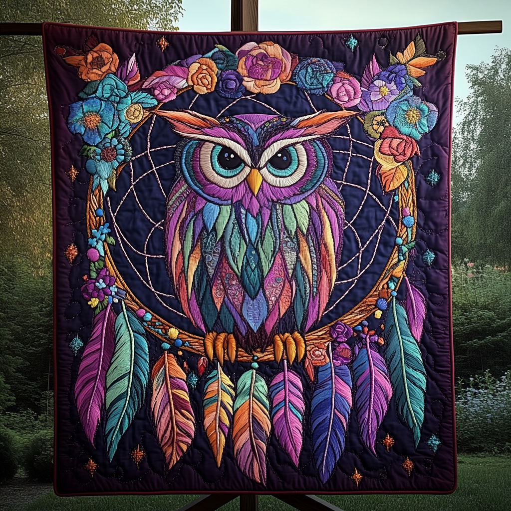 Owl Embrace Quilted Blanket NCU0DK3314