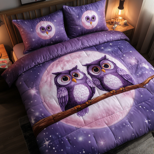 Owlways Together 3-Piece Quilted Bedding Set NCU0DK3144