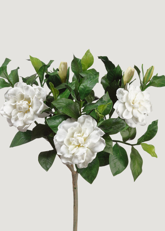 Deluxe Cream Artificial Gardenia Flower Branch - 19"