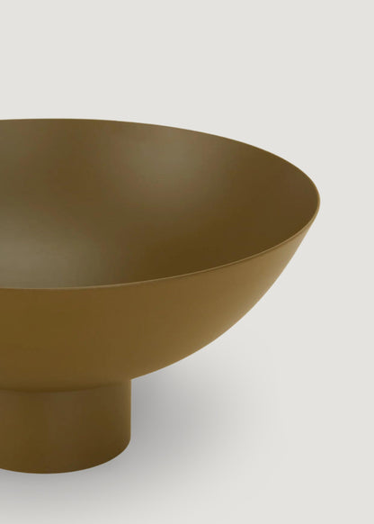 Hawkins Stainless Steel Compote Bowl in Olive Green - 8" Wide