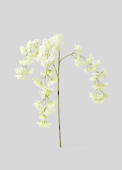 Faux Laurel Hanging Flower Branch in White - 30"