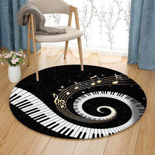 Piano Keys TN310711A Round Area Rug