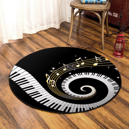 Piano Keys TN310711A Round Area Rug