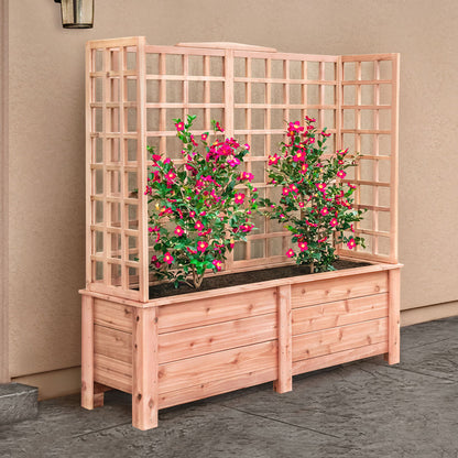 Natural Cedar Planter Box with U-Trellis