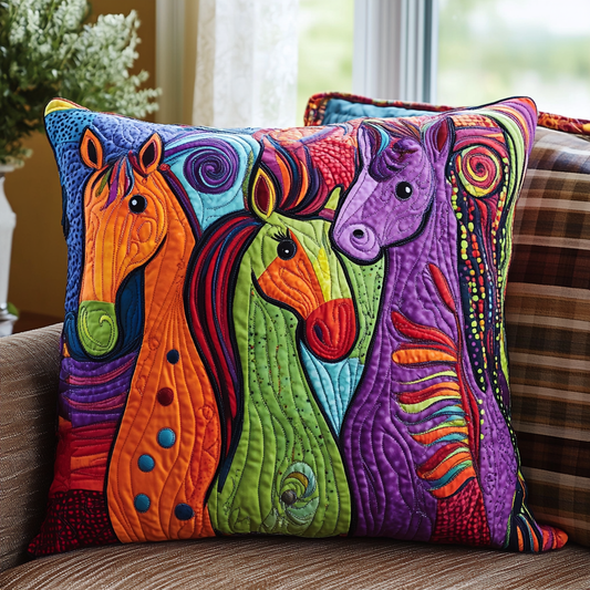 Painted Ponies Quilted Pillow Case NCU0VH238