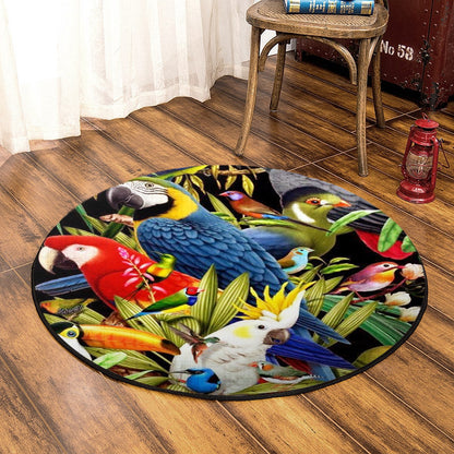 Parrot Tropical HN0509087RR Round Area Rug