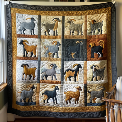 Patchwork Goats Quilted Blanket NCU0NT049