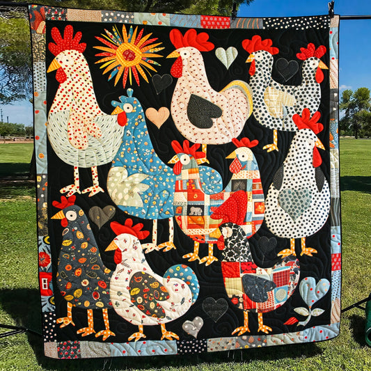 Patchwork Poultry Quilted Blanket NCU0TH870