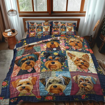 Patchwork Pups 3-Piece Quilted Bedding Set NCU0NT021